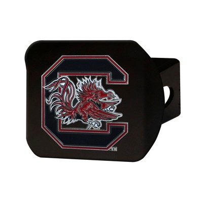 Fan Mats  LLC South Carolina Gamecocks Black Metal Hitch Cover - 3D Color Emblem Black