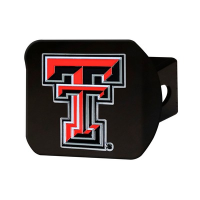 Fan Mats  LLC Texas Tech Red Raiders Black Metal Hitch Cover - 3D Color Emblem Red