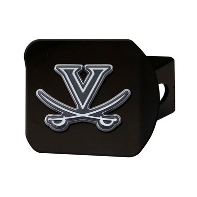Fan Mats  LLC Virginia Cavaliers Black Metal Hitch Cover with Metal Chrome 3D Emblem Navy