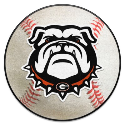 Fan Mats  LLC Georgia Bulldogs Baseball Rug - 27in. Diameter White