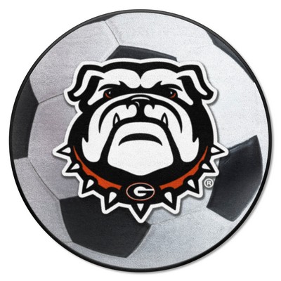 Fan Mats  LLC Georgia Bulldogs Soccer Ball Rug - 27in. Diameter White