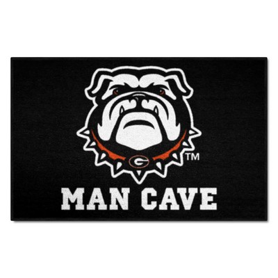 Fan Mats  LLC Georgia Bulldogs Man Cave Starter Mat Accent Rug - 19in. x 30in. Black