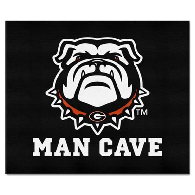 Fan Mats  LLC Georgia Bulldogs Man Cave Tailgater Rug - 5ft. x 6ft. Black