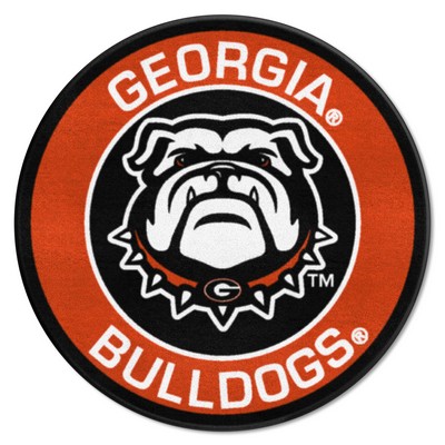 Fan Mats  LLC Georgia Bulldogs Roundel Rug - 27in. Diameter Black