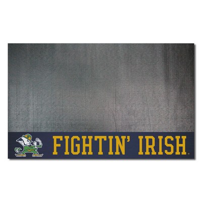 Fan Mats  LLC Notre Dame Fighting Irish Vinyl Grill Mat - 26in. x 42in., Leprechaun Navy