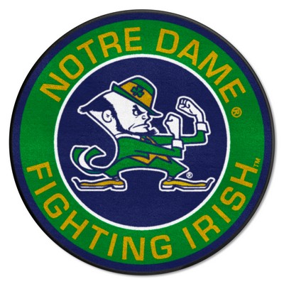 Fan Mats  LLC Notre Dame Fighting Irish Roundel Rug - 27in. Diameter, Leprechaun Navy
