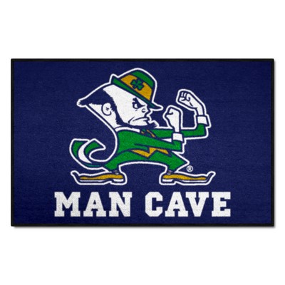 Fan Mats  LLC Notre Dame Fighting Irish Man Cave Starter Mat Accent Rug - 19in. x 30in., Leprechaun Navy