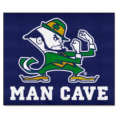 Fan Mats  LLC Notre Dame Fighting Irish Man Cave Tailgater Rug - 5ft. x 6ft., Leprechaun Navy
