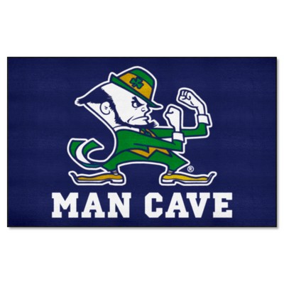 Fan Mats  LLC Notre Dame Fighting Irish Man Cave Ulti-Mat Rug - 5ft. x 8ft., Leprechaun Navy