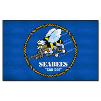 Fan Mats  LLC U.S. Navy - SEABEES Ulti-Mat Rug - 5ft. x 8ft. Blue