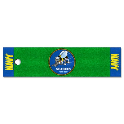 Fan Mats  LLC U.S. Navy SEABEES n/a Putting Green Mat Green