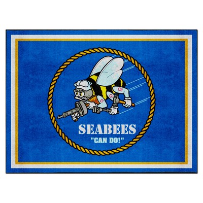 Fan Mats  LLC U.S. Navy SEABEES n/a 8x10 Rug Blue