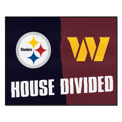 Fan Mats  LLC NFL House Divided - Steelers / Football Team House Divided Rug - 34 in. x 42.5 in. Multi