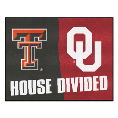 Fan Mats  LLC House Divided - Texas Tech / Oklahoma House Divided House Divided Rug - 34 in. x 42.5 in. Multi