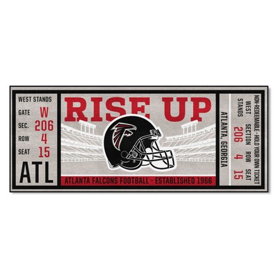 Fan Mats  LLC Atlanta Falcons Ticket Runner Rug - 30in. x 72in. Gray