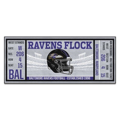 Fan Mats  LLC Baltimore Ravens Ticket Runner Gray