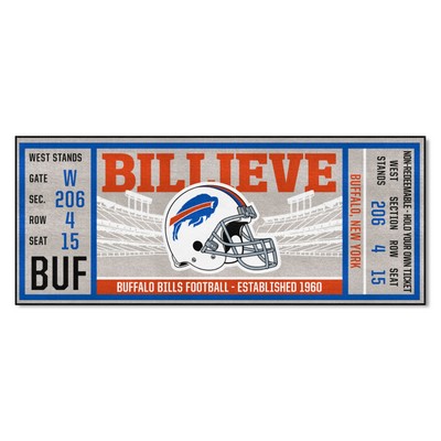Fan Mats  LLC Buffalo Bills Ticket Runner Rug - 30in. x 72in. Blue