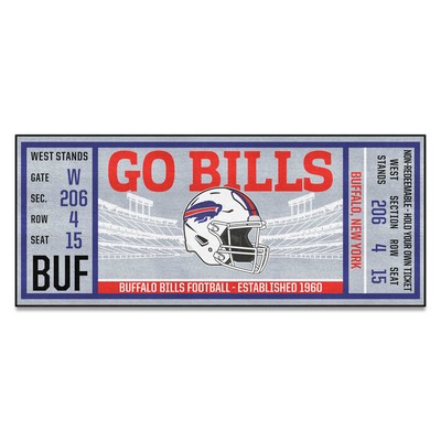 Fan Mats  LLC Buffalo Bills Ticket Runner Gray