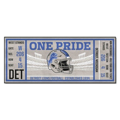 Fan Mats  LLC Detroit Lions Ticket Runner Gray
