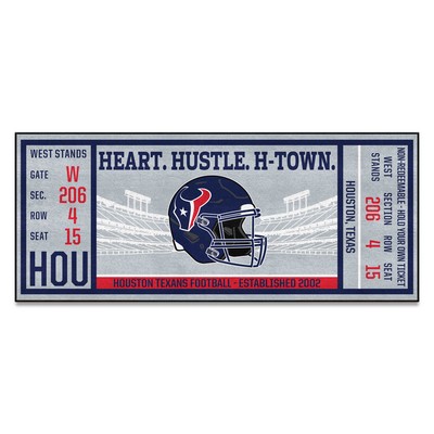 Fan Mats  LLC Houston Texans Ticket Runner Gray