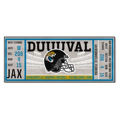 Fan Mats  LLC Jacksonville Jaguars Ticket Runner Rug - 30in. x 72in. Black