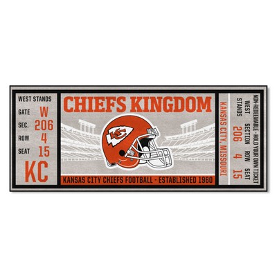 Fan Mats  LLC Kansas City Chiefs Ticket Runner Rug - 30in. x 72in. Red