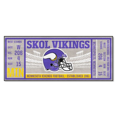 Fan Mats  LLC Minnesota Vikings Ticket Runner Rug - 30in. x 72in. Purple