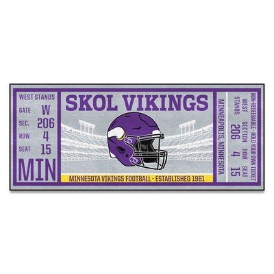 Fan Mats  LLC Minnesota Vikings Ticket Runner Gray