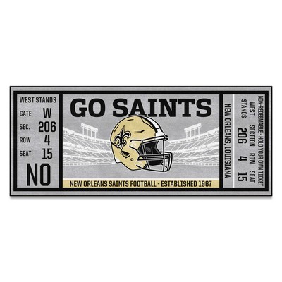 Fan Mats  LLC New Orleans Saints Ticket Runner Gray