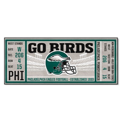 Fan Mats  LLC Philadelphia Eagles Ticket Runner Rug - 30in. x 72in. Green