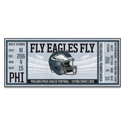 Fan Mats  LLC Philadelphia Eagles Ticket Runner Gray