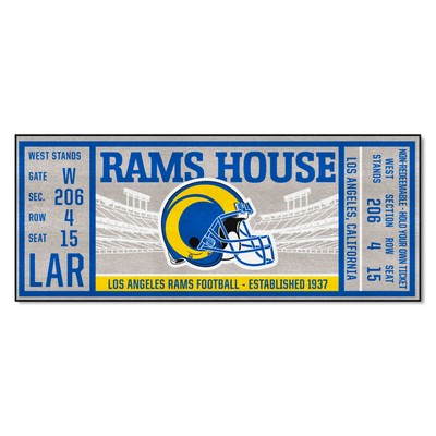 Fan Mats  LLC Los Angeles Rams Ticket Runner Rug - 30in. x 72in. Navy