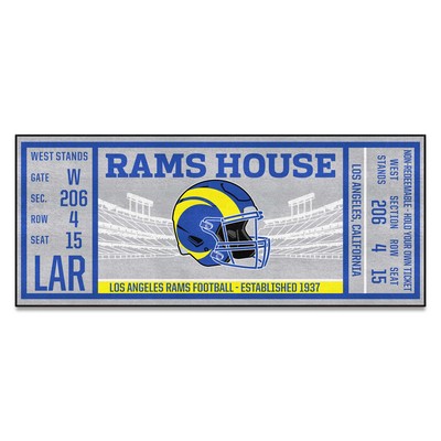 Fan Mats  LLC Los Angeles Rams Ticket Runner Gray