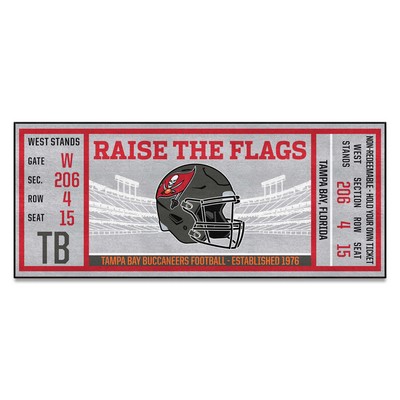 Fan Mats  LLC Tampa Bay Buccaneers Ticket Runner Gray