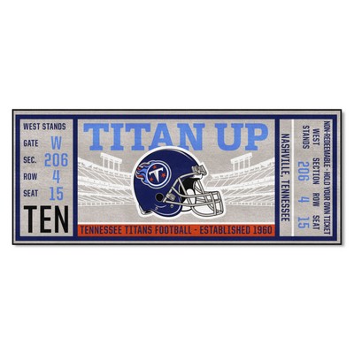 Fan Mats  LLC Tennessee Titans Ticket Runner Rug - 30in. x 72in. Navy