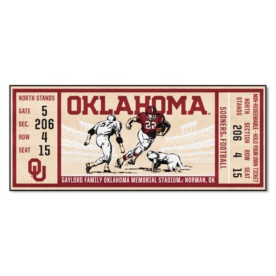 Fan Mats  LLC Oklahoma Sooners Ticket Runner Rug - 30in. x 72in. Crimson