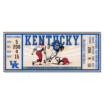 Fan Mats  LLC Kentucky Wildcats Ticket Runner Blue
