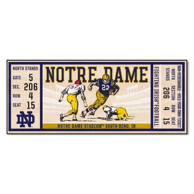 Fan Mats  LLC Notre Dame Fighting Irish Ticket Runner Rug - 30in. x 72in. Navy