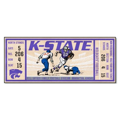 Fan Mats  LLC Kansas State Wildcats Ticket Runner Rug - 30in. x 72in. Purple