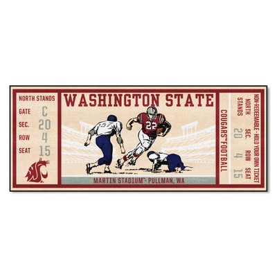 Fan Mats  LLC Washington State Cougars Ticket Runner Rug - 30in. x 72in. Red