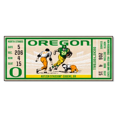 Fan Mats  LLC Oregon Ducks Ticket Runner Rug - 30in. x 72in. Green