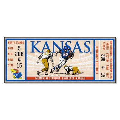 Fan Mats  LLC Kansas Jayhawks Ticket Runner Blue