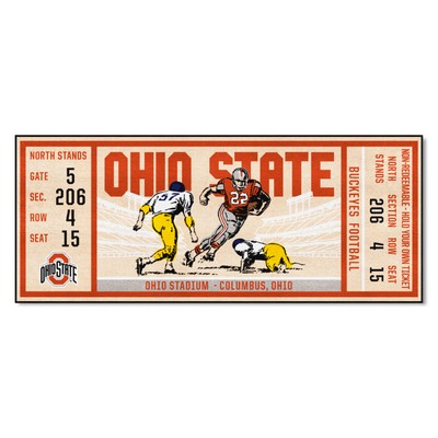 Fan Mats  LLC Ohio State Buckeyes Ticket Runner Rug - 30in. x 72in. Red