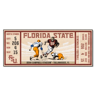 Fan Mats  LLC Florida State Seminoles Ticket Runner Rug - 30in. x 72in. Garnet