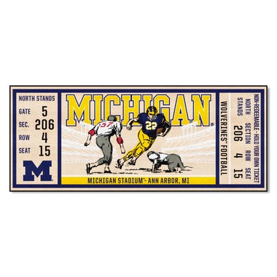 Fan Mats  LLC Michigan Wolverines Ticket Runner Blue
