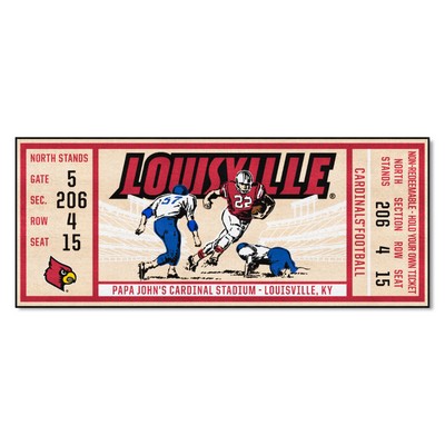Fan Mats  LLC Louisville Cardinals Ticket Runner Rug - 30in. x 72in. Red