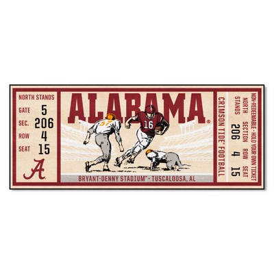 Fan Mats  LLC Alabama Crimson Tide Ticket Runner Rug - 30in. x 72in. Red