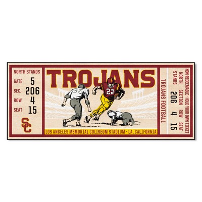Fan Mats  LLC Southern California Trojans Ticket Runner Rug - 30in. x 72in. Cardinal