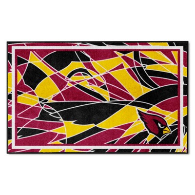 Fan Mats  LLC Arizona Cardinals 4ft. x 6ft. Plush Area Rug XFIT Design Pattern