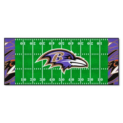 Fan Mats  LLC Baltimore Ravens Football Field Runner Mat - 30in. x 72in. XFIT Design Pattern